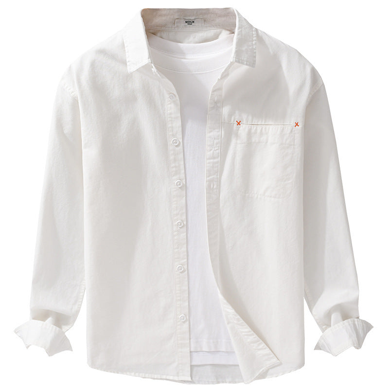 Herren Leichtes Baumwoll-Layering-Overshirt mit tonaler Brusttasche und Soft‑Touch‑Finish Shop Nory