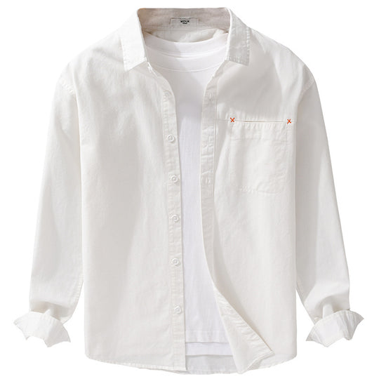 Herren Leichtes Baumwoll-Layering-Overshirt mit tonaler Brusttasche und Soft‑Touch‑Finish Shop Nory
