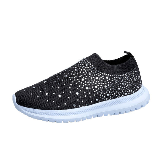 Damen Strick-Slipper-Sneaker mit Strassbesatz und flexibler Komfortsohle Shop Nory