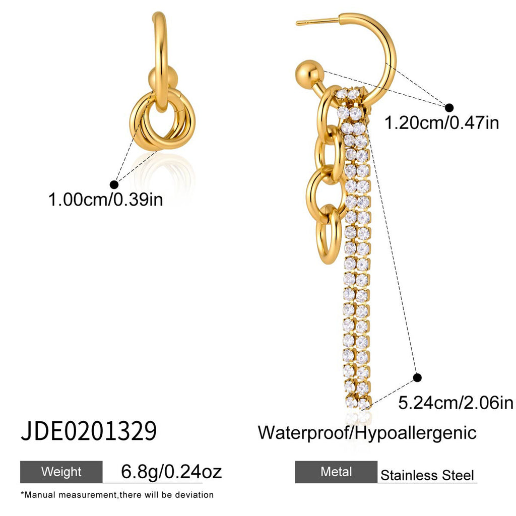 Damen Ohrhänger mit funkelndem Zirkonia-Besatz und hypoallergenem Edelstahl Shop Nory