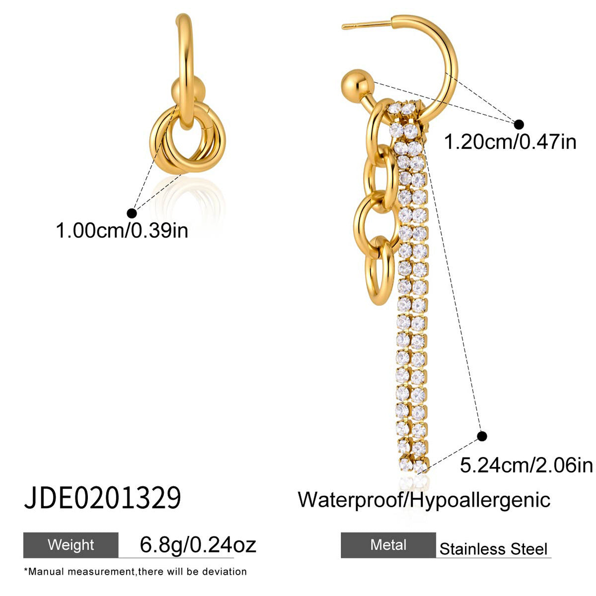 Damen Ohrhänger mit funkelndem Zirkonia-Besatz und hypoallergenem Edelstahl Shop Nory