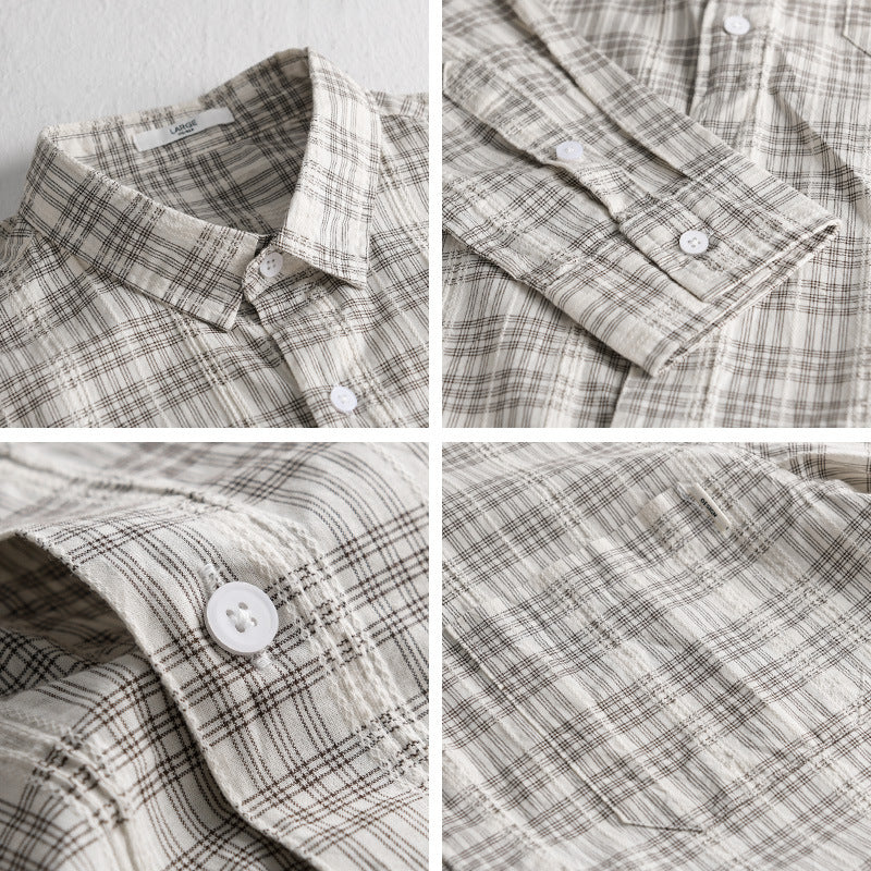 Herren Karierter Baumwoll-Overshirt im Relaxed-Fit mit Brusttasche und Soft‑Touch Shop Nory