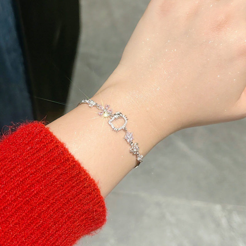 Damen Elegantes Armband mit funkelnden Kristallelementen Shop Nory