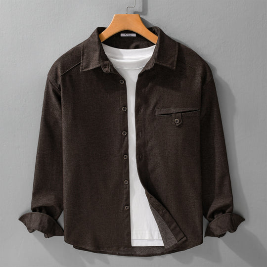 Herren Weiches Denim-Overshirt mit Pattentasche und lockerem Schnitt Shop Nory