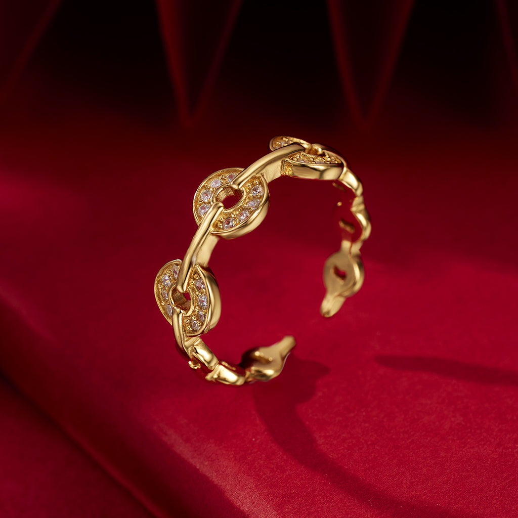 Damen eleganter Ring mit filigranem Design und funkelnden Zirkonia Shop Nory