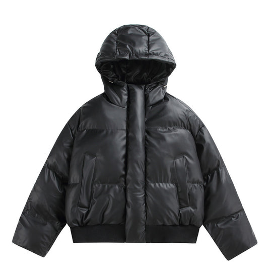 Damen Gekürzte Isolierende Pufferjacke im Boxy‑Cut mit Volumen‑Kapuze, Stehkragen und Rippbund Shop Nory