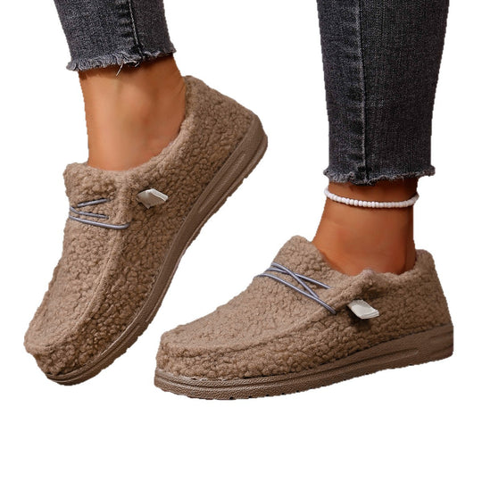 Damen Gefütterte Teddy-Fleece‑Hausschuhe mit gepolstertem Komfortfußbett und rutschfester Gummisohle Shop Nory