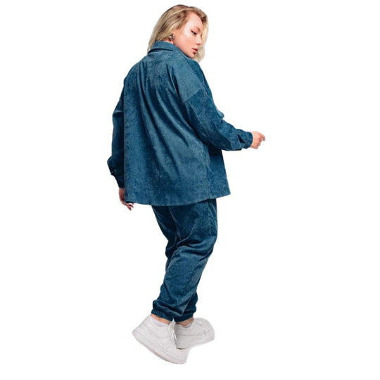 Damen nan Oversized-Cord-Set mit Hemdjacke und Gummizug-Jogpant Shop Nory