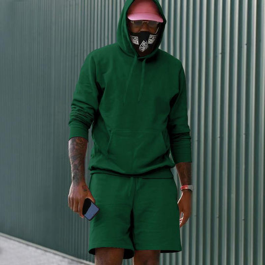 Herren Hoodie-Shorts-Set mit Kängurutasche