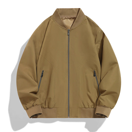 Herren Leichte winddichte Bomberjacke mit Reißverschluss, Rippbündchen und verdeckten Seitentaschen Shop Nory
