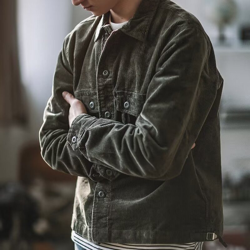 Herren Robustes Kord-Overshirt im Worker-Look mit aufgesetzten Pattentaschen Shop Nory