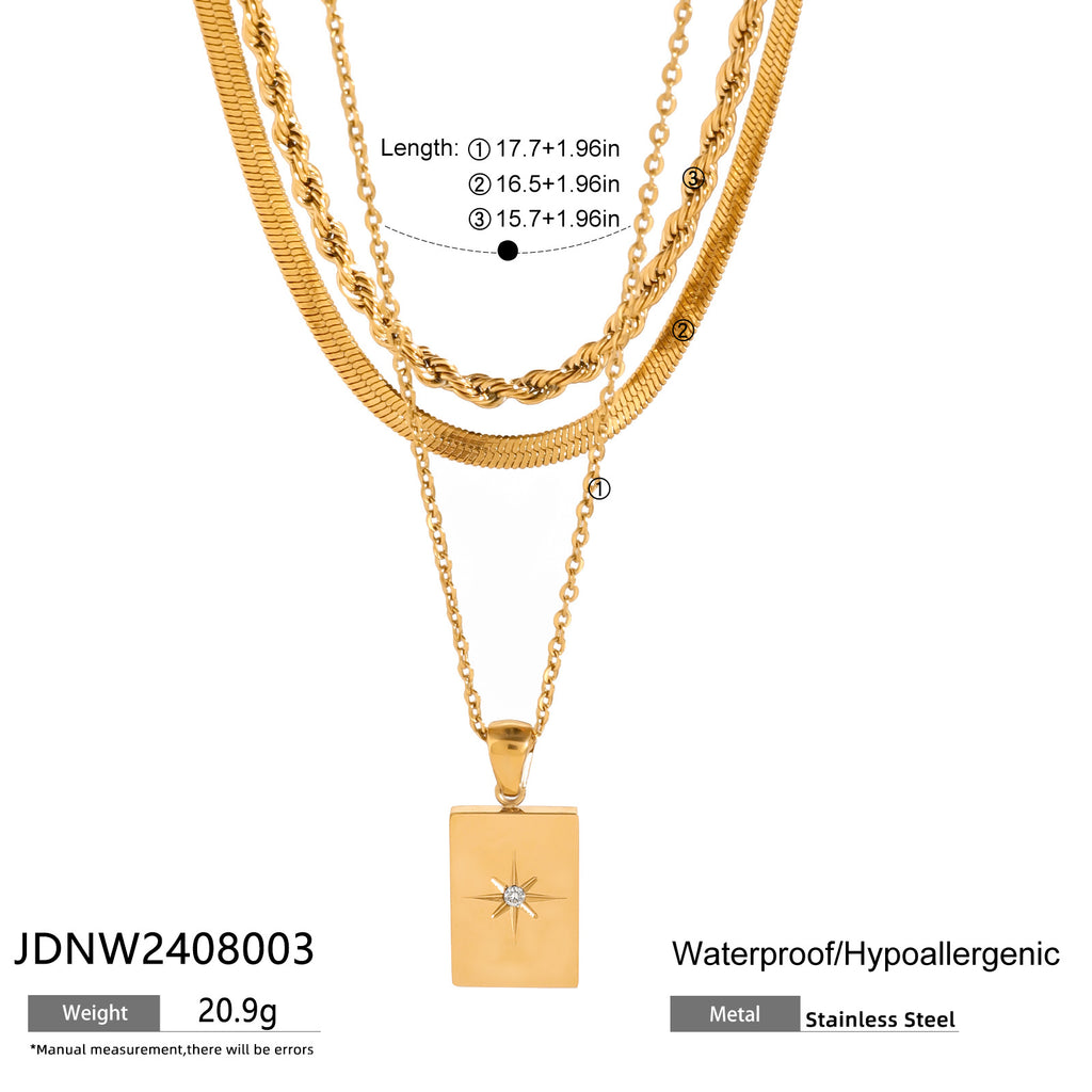 Damen mehrlagige Halskette mit goldenem Anhänger von Shop Nory