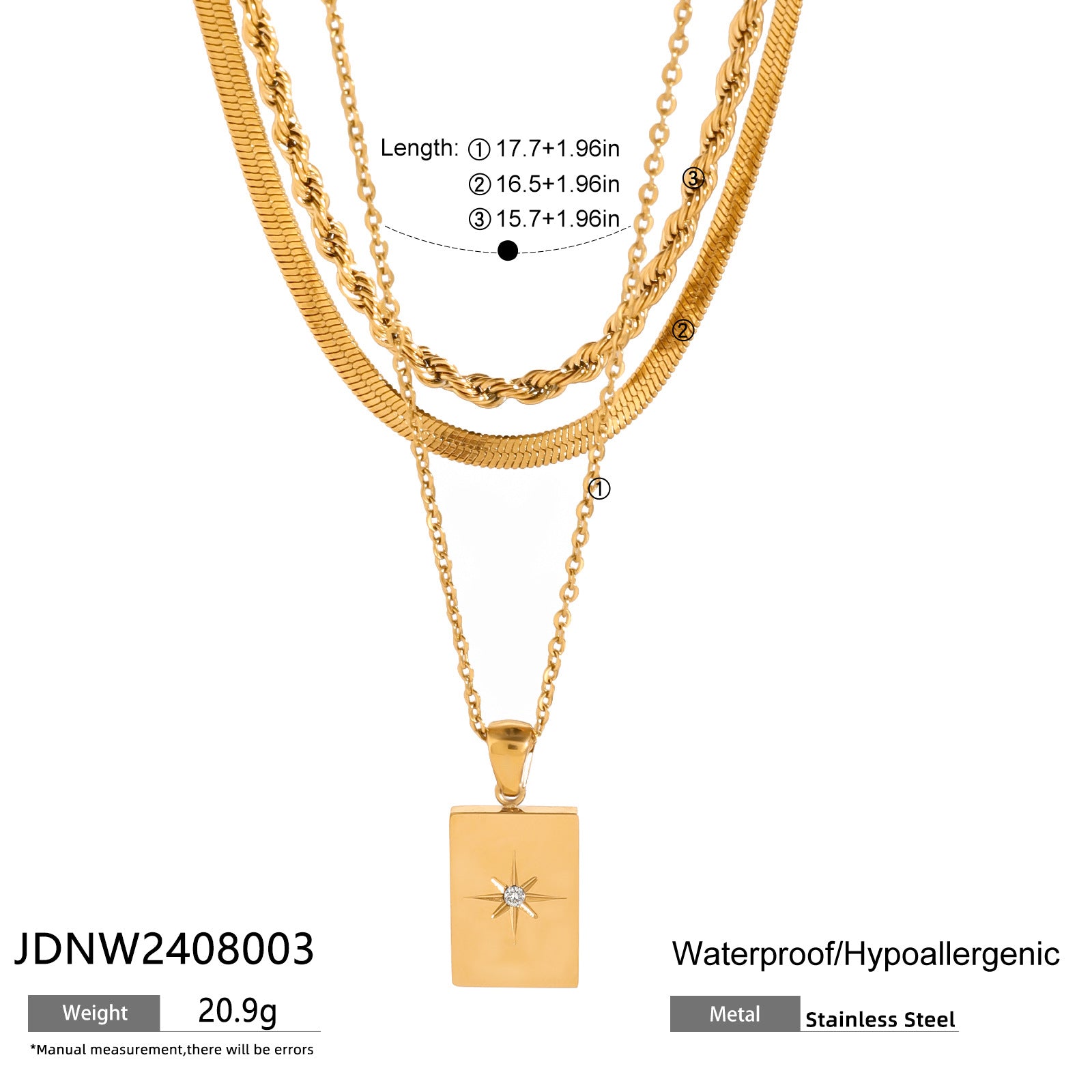Damen mehrlagige Halskette mit goldenem Anhänger von Shop Nory