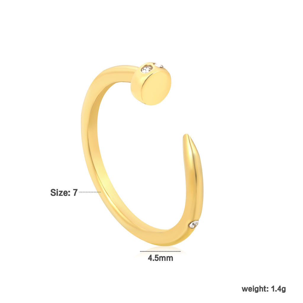Damen verstellbarer Ring mit funkelndem Kristallakzent Shop Nory