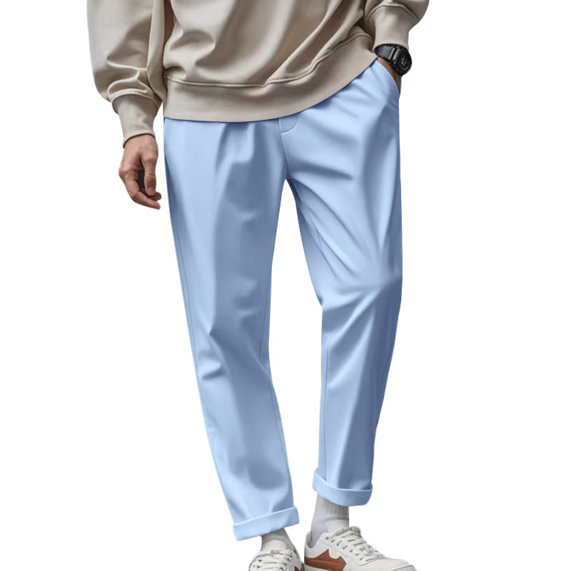 Herren elegante Freizeithose mit lockerem Schnitt und atmungsaktiver Struktur