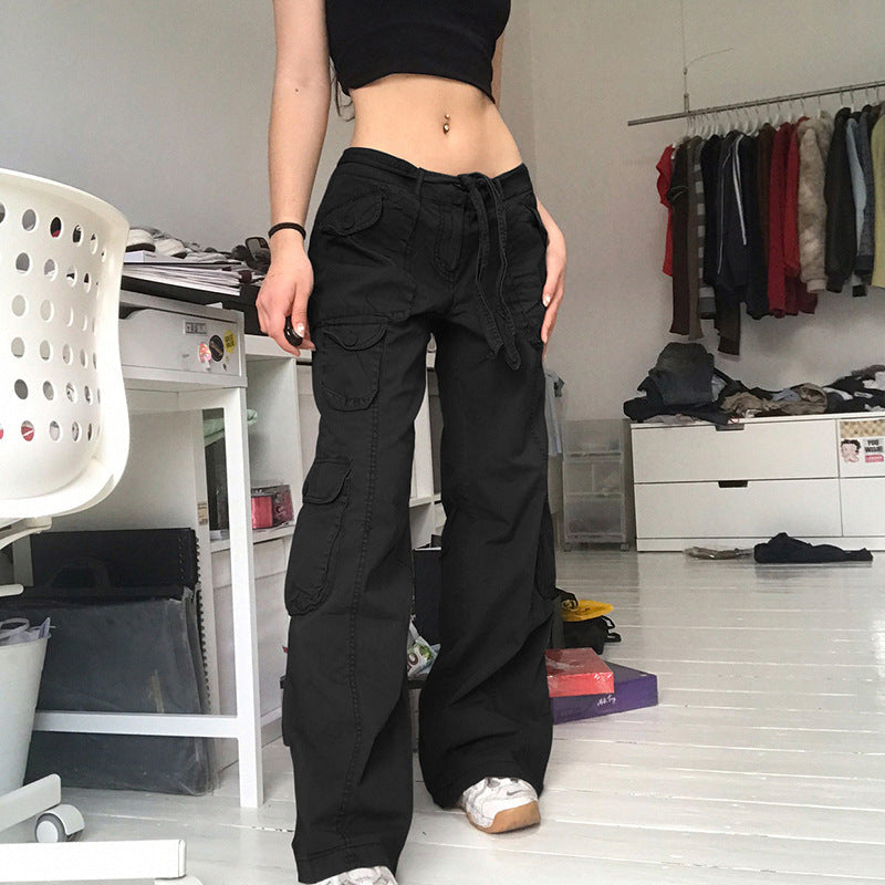 Damen Cargo-Hose mit seitlichen Taschen und verstellbarem Bund