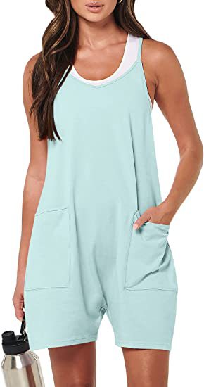 Damen sportlicher Jumpsuit mit praktischen Taschen und weitem Schnitt