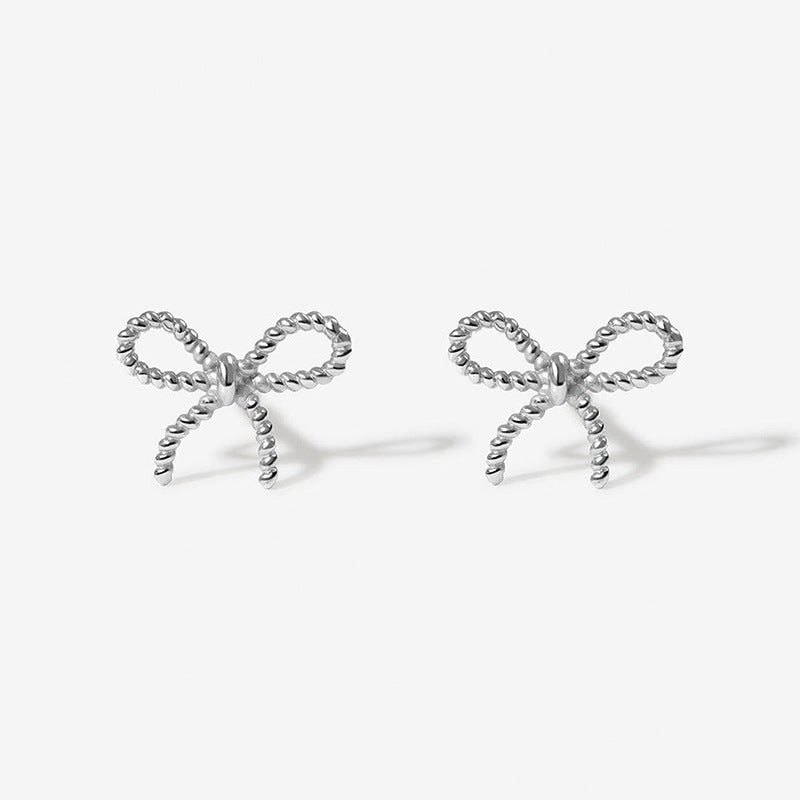 1 Paar 925 Sterling Silber 925 Sterling Silber Ohrringe Schleife Knoten Ohrstecker | Shop Nory