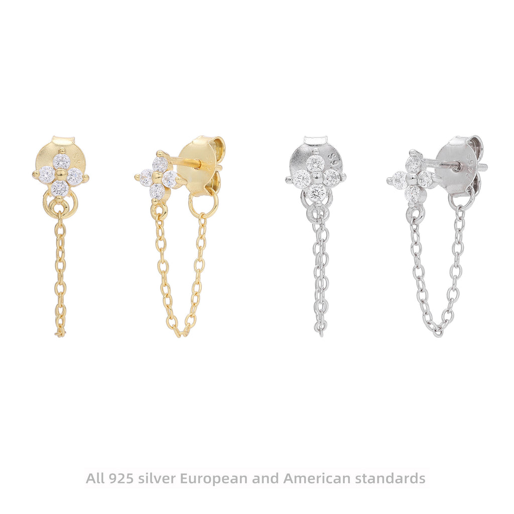 Damen Ohrhänger mit funkelnden Zirkon-Anhängern aus 925 Sterling Silber Shop Nory
