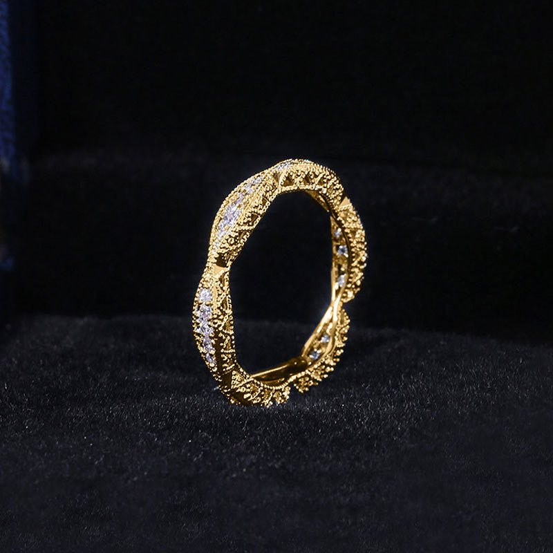 Damen Glamouröser Zirkonia Ring mit kunstvollem Muster Shop Nory