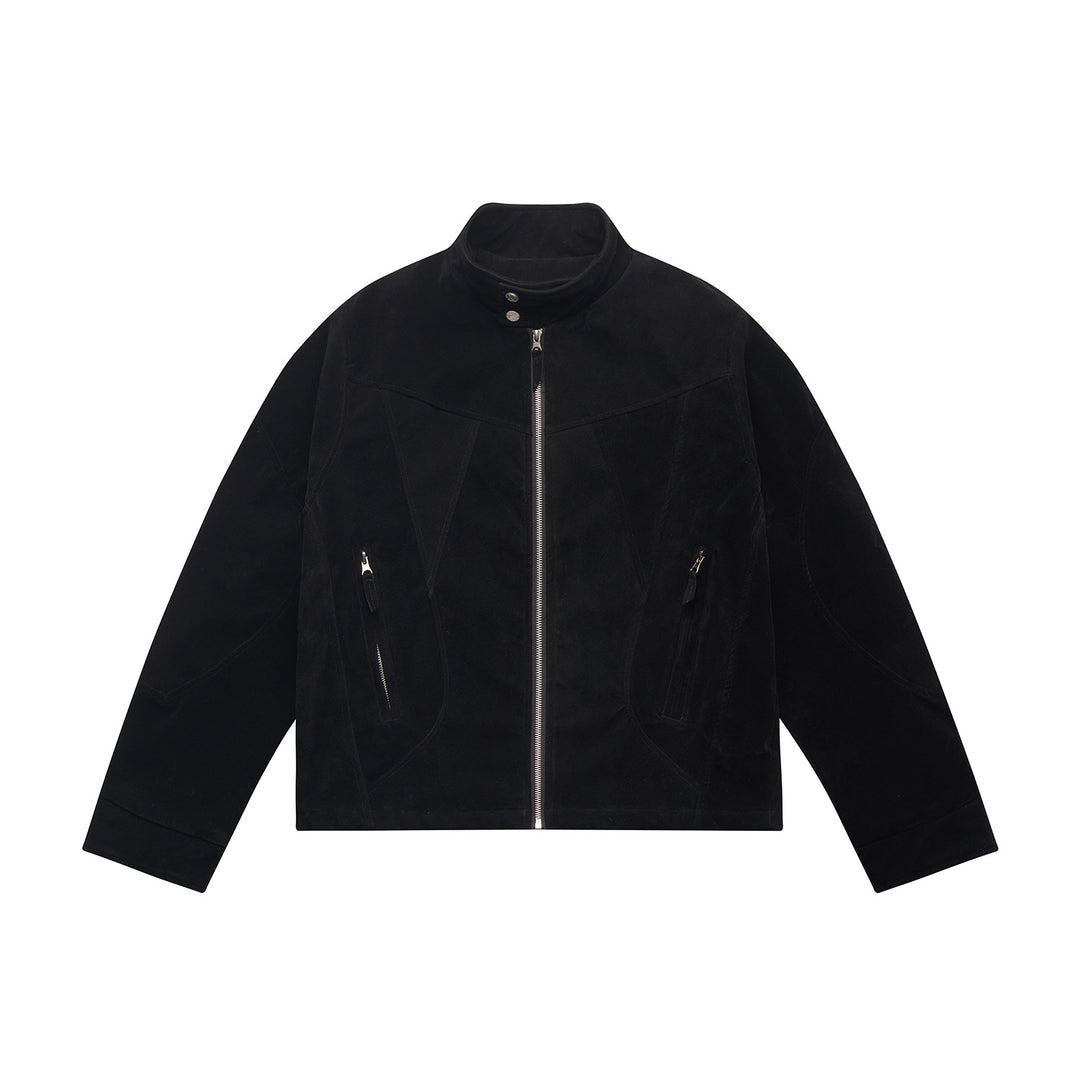 Herren Kurzblouson aus Velours‑Suede mit hohem Kragen und ergonomischer Nahtführung Shop Nory