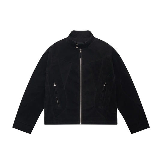 Herren Kurzblouson aus Velours‑Suede mit hohem Kragen und ergonomischer Nahtführung Shop Nory