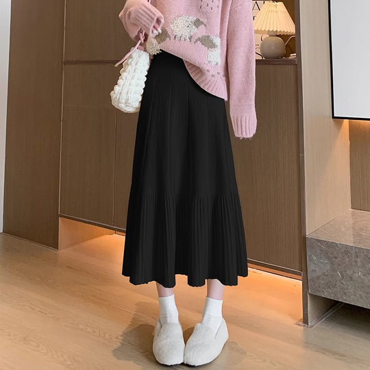 Damen Eleganter plissierter Maxirock Shop Nory