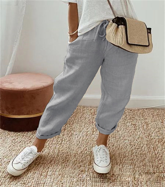 Damenschalotte-Haremshosen mit floralem Stickmuster Shop Nory