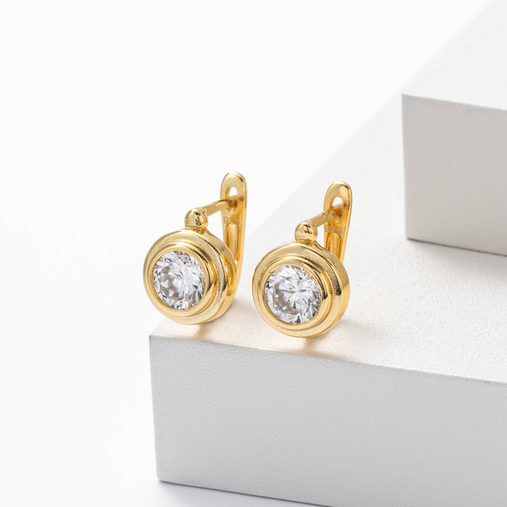 Damen Ohrhänger mit hochwertigem Zirkon und eleganter Goldbeschichtung Shop Nory