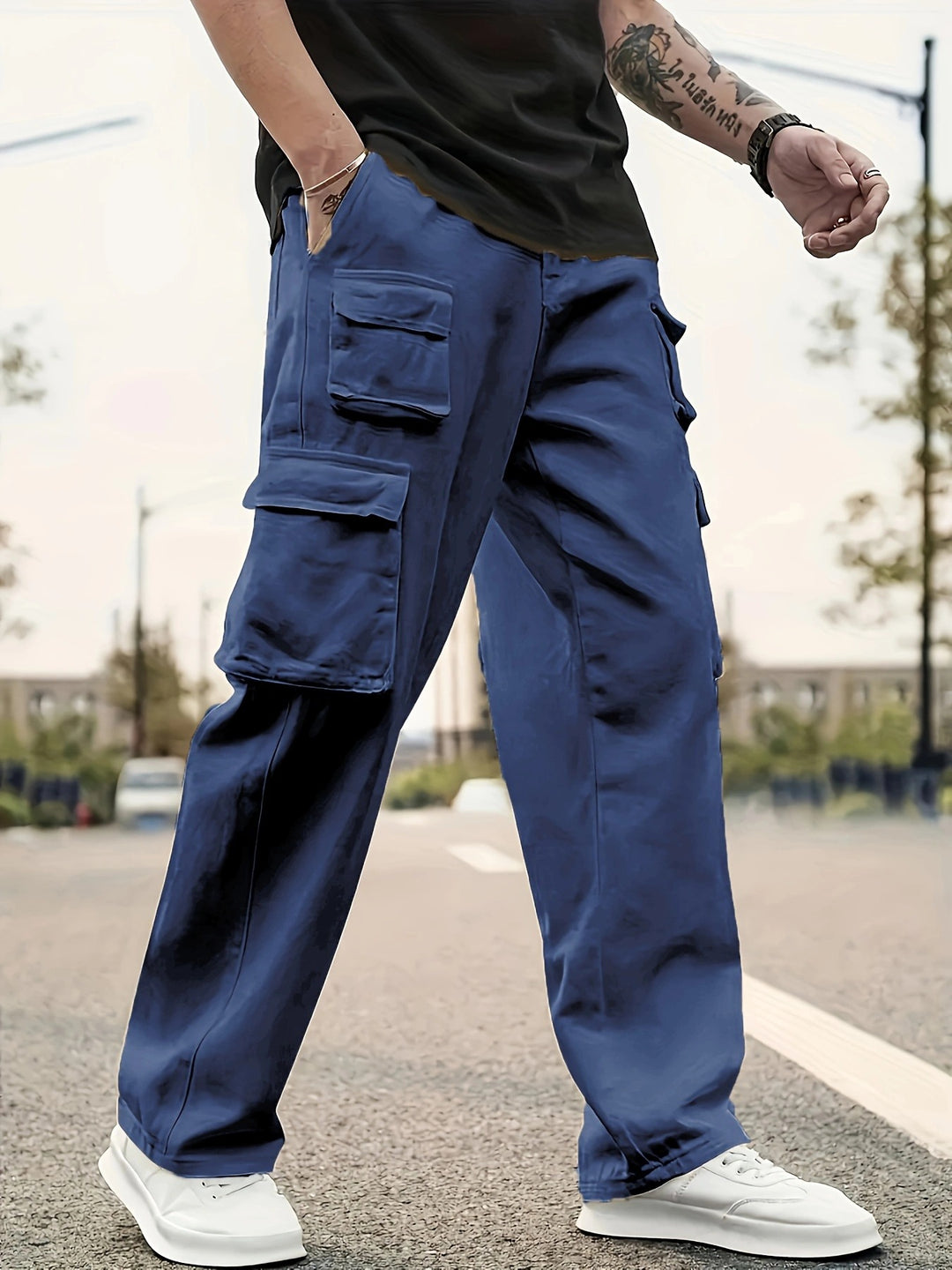 Herren Relaxed-Fit Utility-Cargohose mit großen Klappfächern und elastischem Beinabschluss Shop Nory