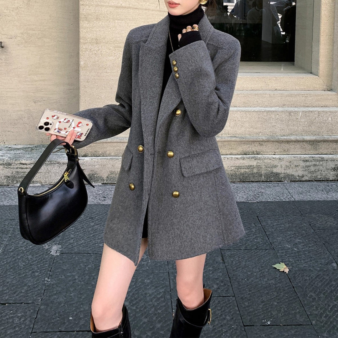 Damen Eleganter Wollmantel Shop Nory