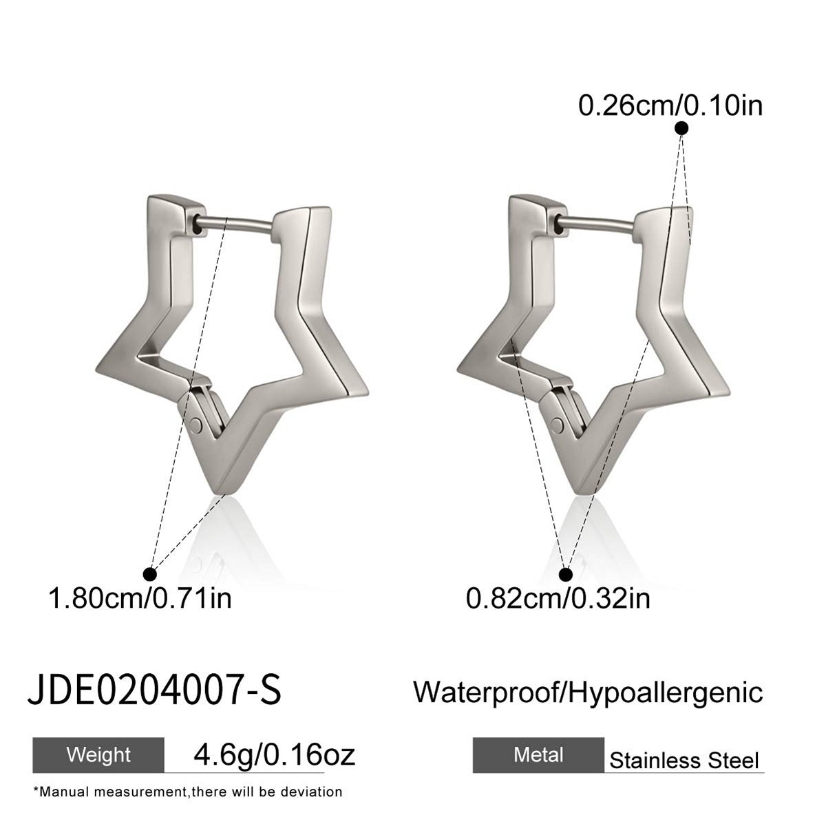 Damen Ohrhänger im modernen Herzdesign aus hypoallergenem Edelstahl Shop Nory