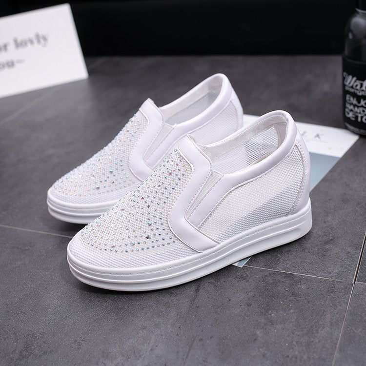 Damen Keil-Sneaker mit Glitzersteinen und atmungsaktivem Mesh Shop Nory