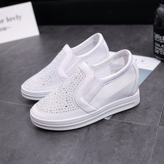 Damen Keil-Sneaker mit Glitzersteinen und atmungsaktivem Mesh Shop Nory