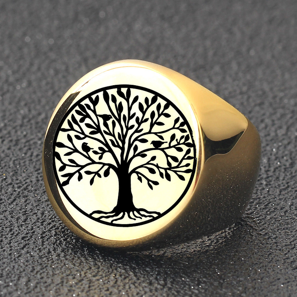 Damen Siegelring mit kunstvollem Baum-Motiv Shop Nory