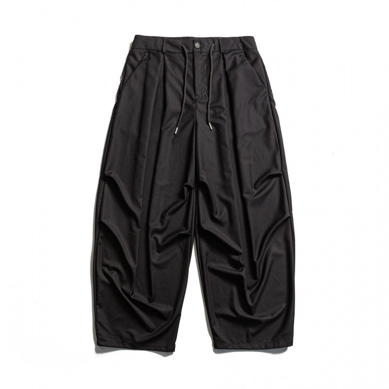 Herren Weite Plissee-Baggy-Hose mit Bundfalten und Tunnelzug Shop Nory