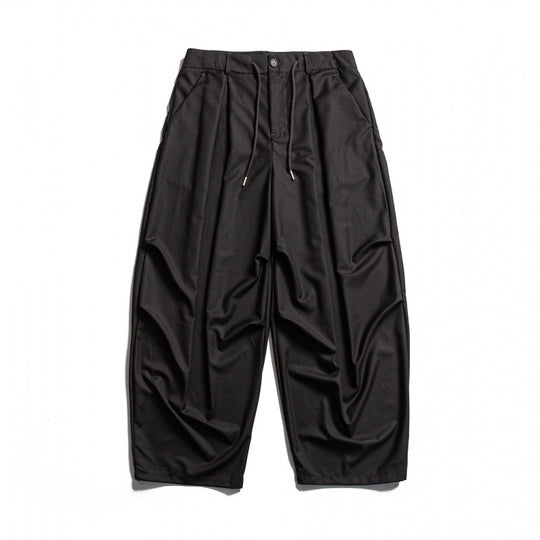 Herren Weite Plissee-Baggy-Hose mit Bundfalten und Tunnelzug Shop Nory
