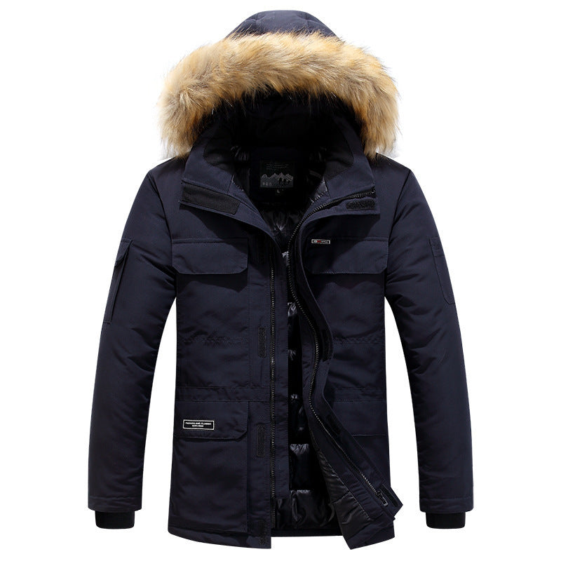Herren Winterparka mit Kapuze, Kunstfellbesatz und multifunktionalen Außentaschen Shop Nory