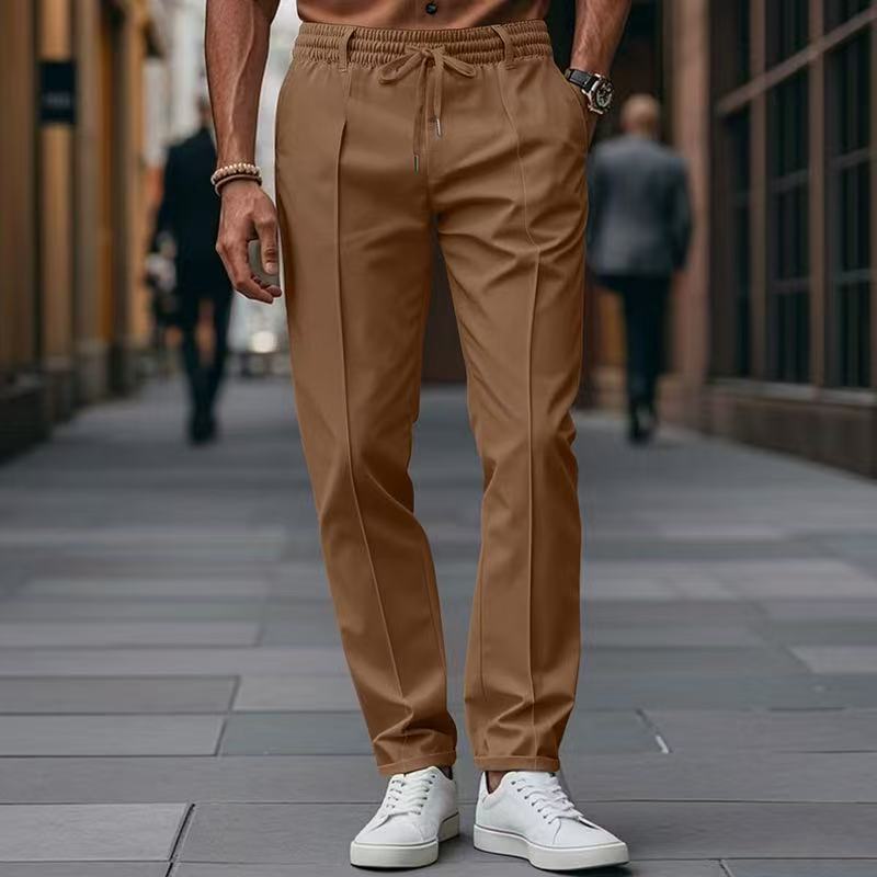 Herren elegante Freizeit-Hose mit elastischem Bund und seitlichen Eingrifftaschen