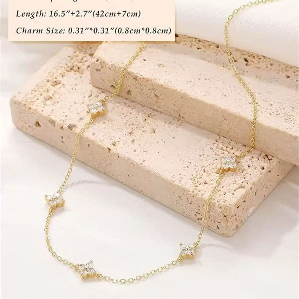 Damen Halskette mit funkelnden Zirkonia-Akzenten und elegantem Kettendesign Shop Nory