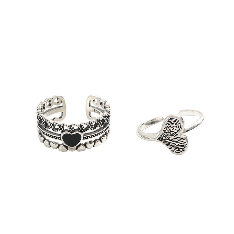Damen Ring-Set mit Herzen und modernem Design Shop Nory