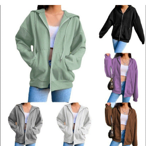 Damen bequeme Kapuzenjacke mit praktischen Taschen und lässigem Schnitt