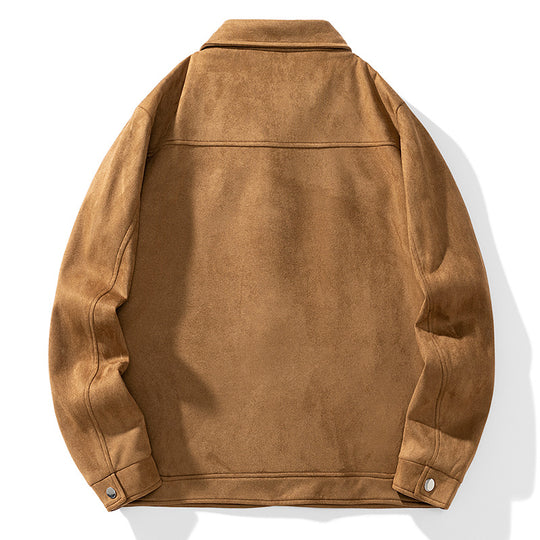 Herren Wildlederoptik Truckerjacke mit gesteppter Innenfütterung und Pattentaschen Shop Nory