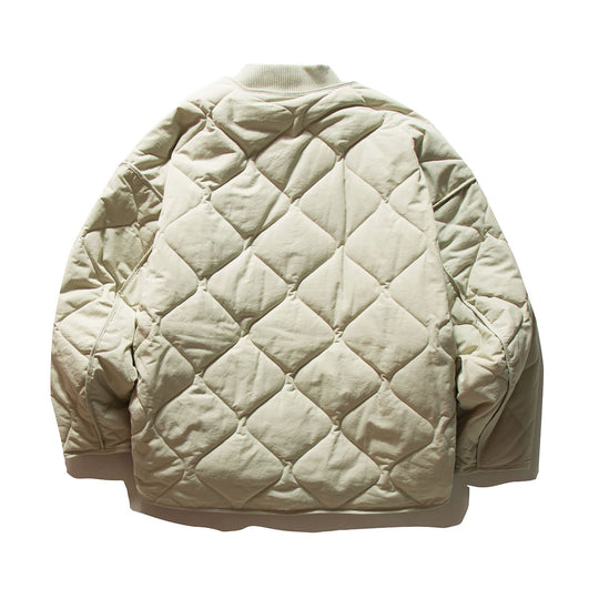 Unisex Kurz geschnittener gesteppter Bomber im Boxy‑Schnitt mit Rippkragen und extra großen Pattentaschen Shop Nory
