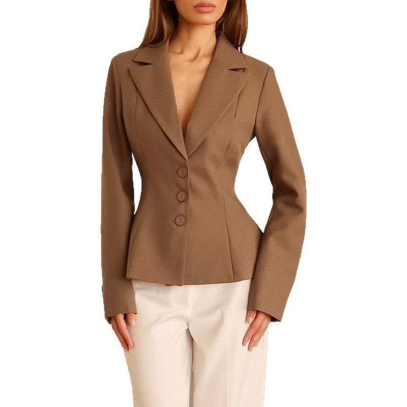 Damen taillierter Blazer mit elegantem Revers