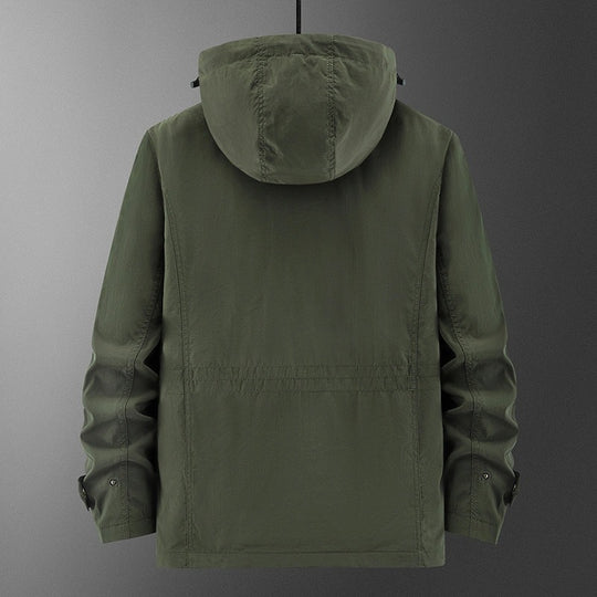 Herren Wetterfeste Utility-Fieldjacke mit Kapuze, Mesh-Futter und Multifunktions-Taschen Shop Nory
