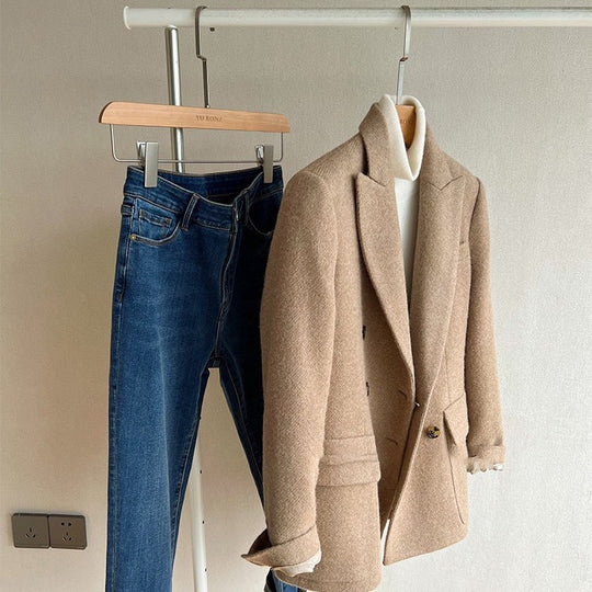 Damen Modischer Wollblazer mit elegantem Schnitt Shop Nory