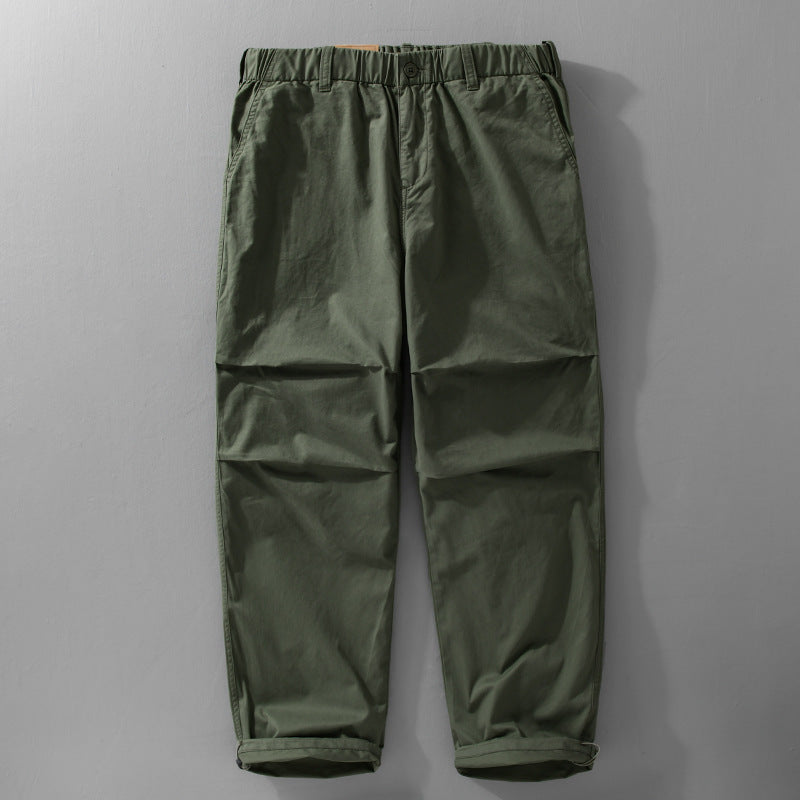 Herren lässige Chinohose mit Elastikbund, Kordelzug und konischem Bein Shop Nory