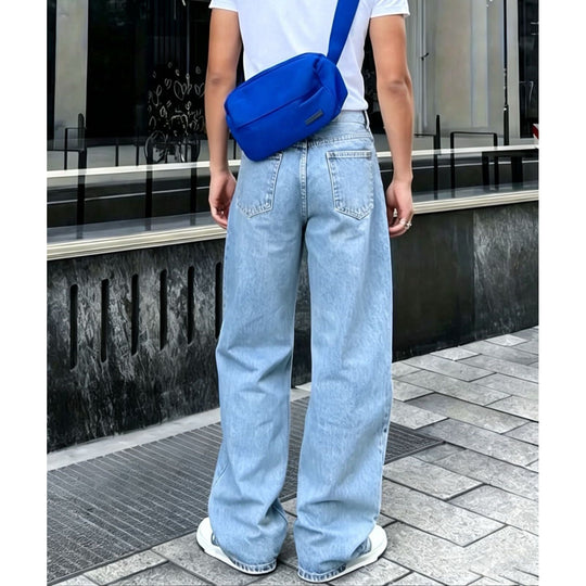 Damen Modische Weit Geschnittene Jeans Shop Nory