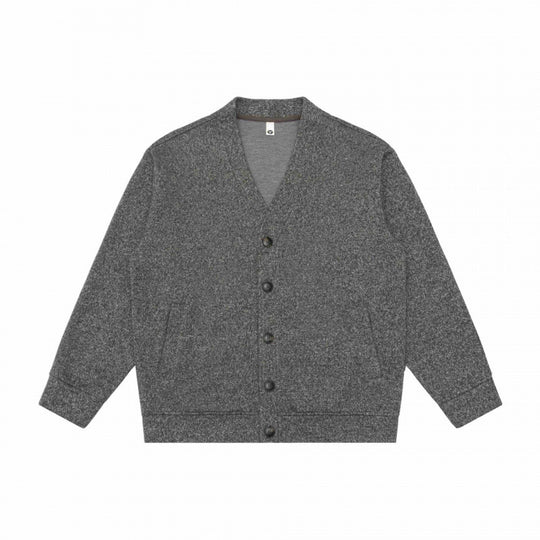Unisex Oversize-Strickcardigan mit V‑Ausschnitt, durchgehender Knopfleiste und aufgesetzten Eingrifftaschen Shop Nory
